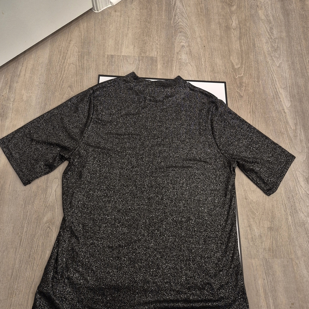 Skinnygirl Black Glitter Turtleneck Sweater